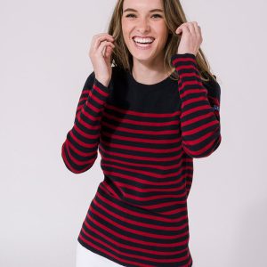 Jersey de Lana Cuello Redondo / Marino – Rojo