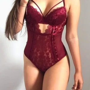 Body Clavel Vinotinto de Encaje