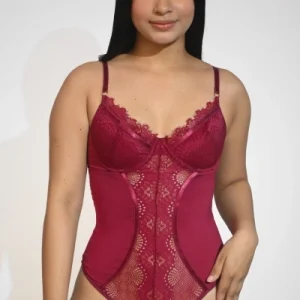 Body Gina Vinotinto de Encaje
