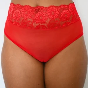 Panty de Encaje Tiro Alto Luna Roja