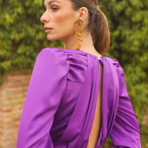 Vestido Cecile espalda abierta morado