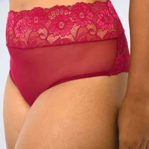 Panty de Encaje Tiro Alto Luna Vinotinto