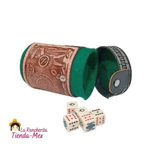 Cubilete Forrado En Piel Con Broche