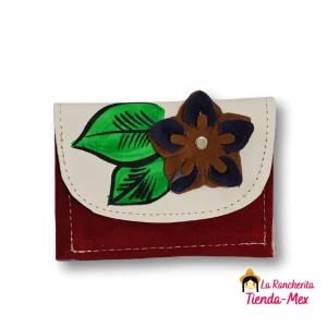 Cartera Para Dama De Gamuza Chica Flor