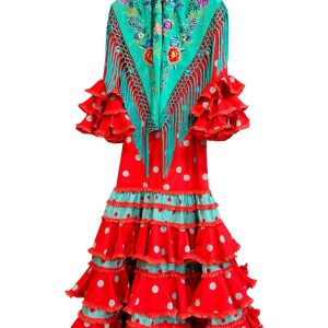 Traje de flamenca Guadalquivir Clavel 2025-3-alta costura flamenca.