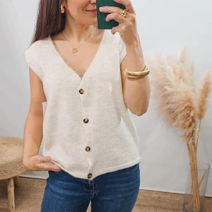 CHALECO PUNTO BEIGE