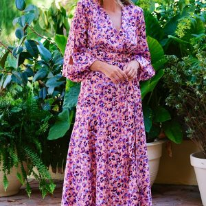 Vestido Sakira print malva