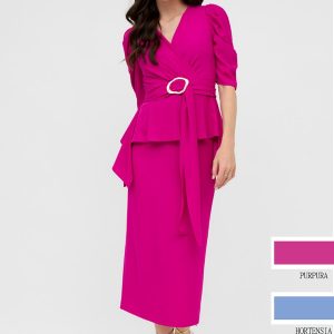 Vestido Suti péplum y cinturón