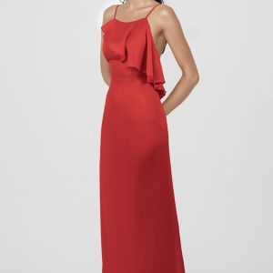 Vestido Electra largo cascada trasera