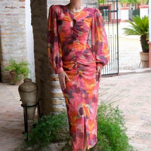 Vestido Covadonga gasa frunces