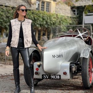 Chaleco Lana Estampado Beige