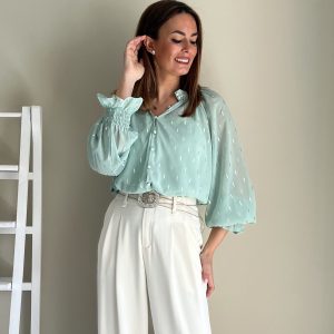 Blusa Semitransparente Gotas Plata