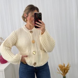 Cárdigan Botones Crema