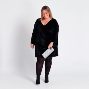 Vestido Terciopelo Strass Negro