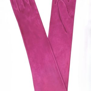 Guantes antelina 37 cm. fresa