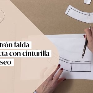 PATRÓN FALDA RECTA CON CINTURILLA Y ASEO