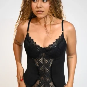 Body Gina Negro de Encaje