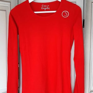 Camiseta manga larga roja «Sello alita» Mujer