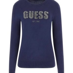 GUESS JERSEY LOGOTIPO FRONTAL STRASS MARINO