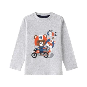 Camiseta bebe niño lets go ride color gris 64070