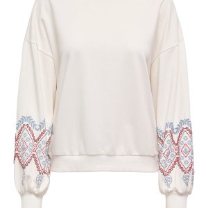 SUDADERA BLANCA MANGA DETALLE